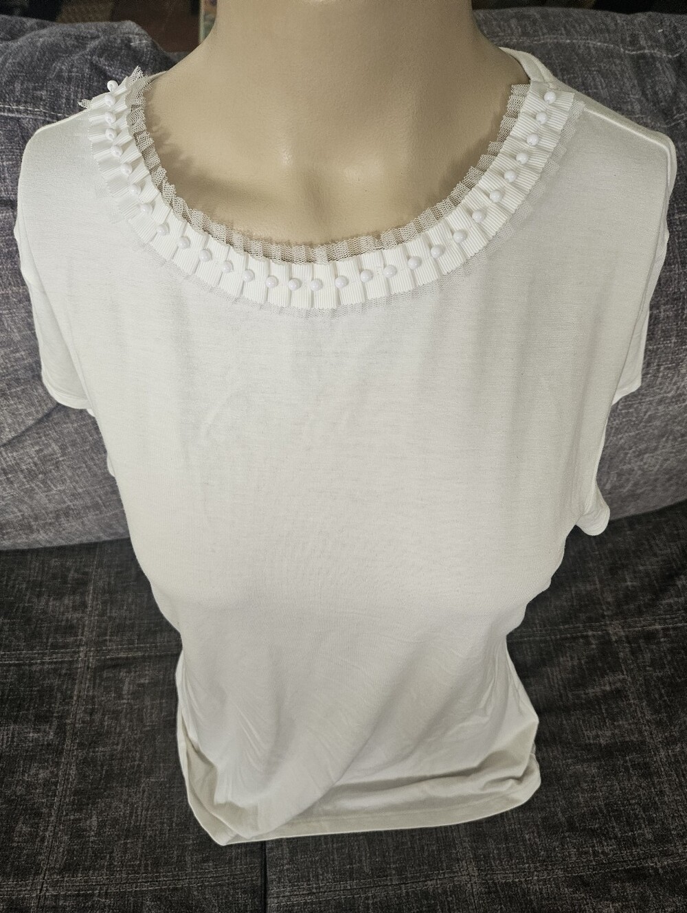 Ted Baker Jacii Frill Neck Fitted T-Shirt. 19ptp